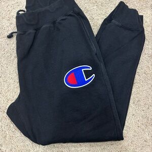 Champion Black Joggers with Logo Patch